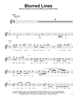 page one of Blurred Lines (Pro Vocal)