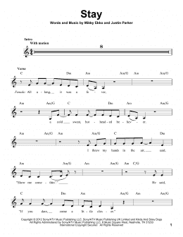 page one of Stay (Pro Vocal)