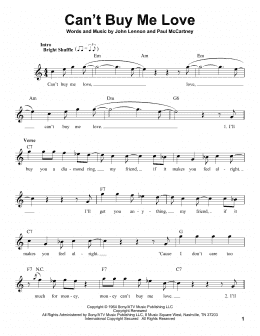 page one of Can't Buy Me Love (Pro Vocal)