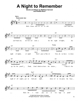 page one of A Night To Remember (Pro Vocal)
