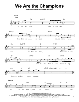 page one of We Are The Champions (Pro Vocal)