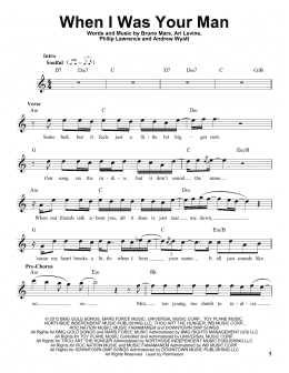 page one of When I Was Your Man (Pro Vocal)