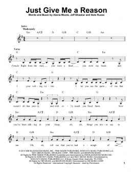 page one of Just Give Me A Reason (Pro Vocal)