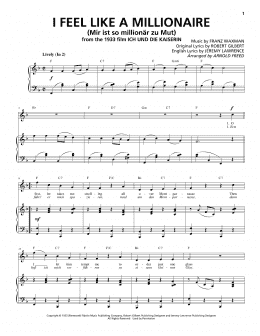 page one of I Feel Like A Millionaire (Mir ist so millionär zu Mut) (Piano & Vocal)