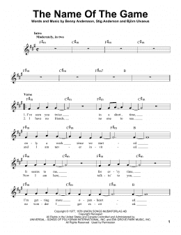 page one of The Name Of The Game (Pro Vocal)