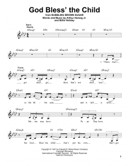 page one of God Bless' The Child (Pro Vocal)