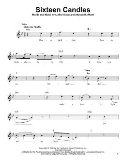 page one of Sixteen Candles (Pro Vocal)