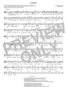 page one of Changes (Lead Sheet / Fake Book)