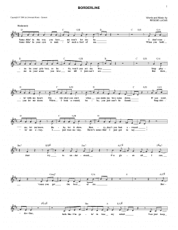 page one of Borderline (Lead Sheet / Fake Book)