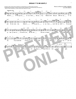 page one of Break It To Me Gently (Lead Sheet / Fake Book)