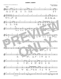 page one of Cherry, Cherry (Lead Sheet / Fake Book)