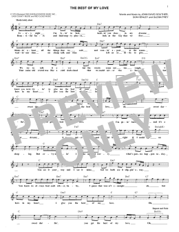 page one of Best Of My Love (Lead Sheet / Fake Book)