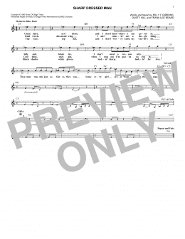 page one of Sharp Dressed Man (Lead Sheet / Fake Book)