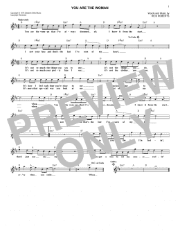 page one of You Are The Woman (Lead Sheet / Fake Book)