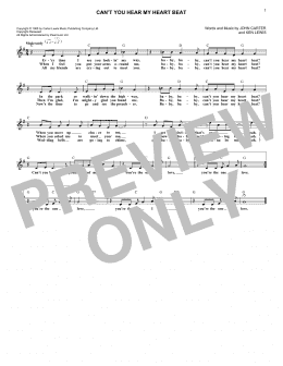 page one of Can't You Hear My Heart Beat (Lead Sheet / Fake Book)