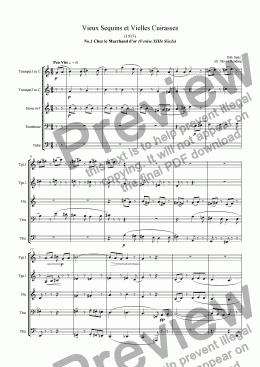 page one of Vieux Sequins et Vielles Cuirasses for Brass Quintet