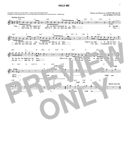 page one of Hold Me (Lead Sheet / Fake Book)