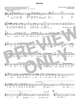 page one of Emotion (Lead Sheet / Fake Book)