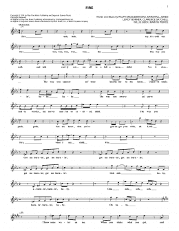 page one of Fire (Lead Sheet / Fake Book)