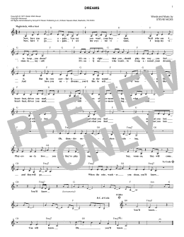 page one of Dreams (Lead Sheet / Fake Book)