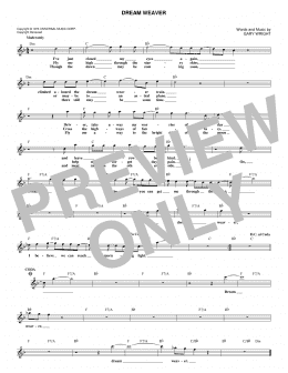 page one of Dream Weaver (Lead Sheet / Fake Book)