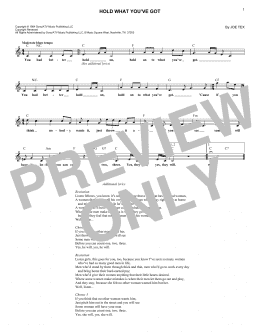 page one of Hold What You've Got (Lead Sheet / Fake Book)
