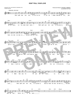 page one of Don't Pull Your Love (Lead Sheet / Fake Book)