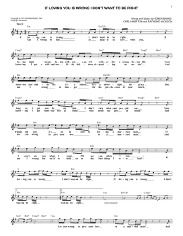 page one of If Loving You Is Wrong I Don't Want To Be Right (Lead Sheet / Fake Book)