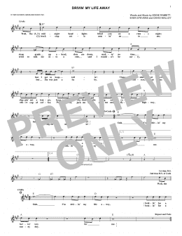 page one of Drivin' My Life Away (Lead Sheet / Fake Book)