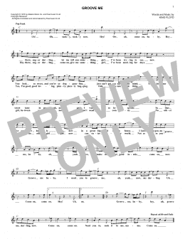 page one of Groove Me (Lead Sheet / Fake Book)