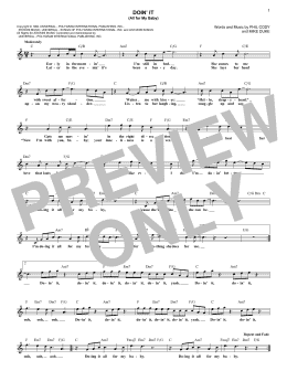 page one of Doin' It (All For My Baby) (Lead Sheet / Fake Book)