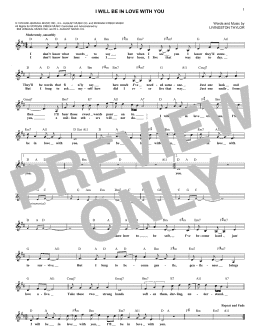 page one of I Will Be In Love With You (Lead Sheet / Fake Book)