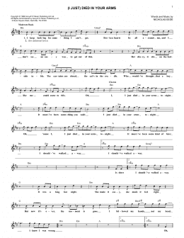 page one of (I Just) Died In Your Arms (Lead Sheet / Fake Book)