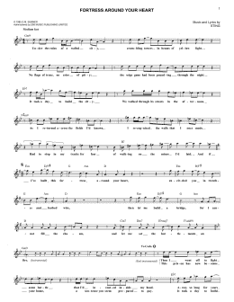 page one of Fortress Around Your Heart (Lead Sheet / Fake Book)