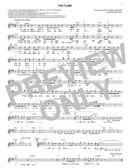 page one of The Flame (Lead Sheet / Fake Book)