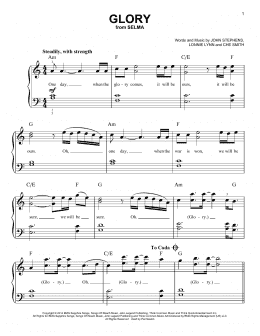 page one of Glory (Easy Piano)