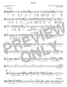 page one of B-A-B-Y (Lead Sheet / Fake Book)