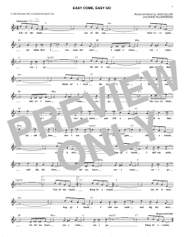 page one of Easy Come, Easy Go (Lead Sheet / Fake Book)