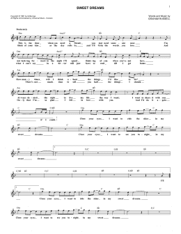 page one of Sweet Dreams (Lead Sheet / Fake Book)