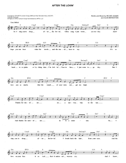 page one of After The Lovin' (Lead Sheet / Fake Book)