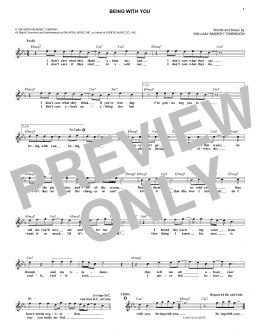 page one of Being With You (Lead Sheet / Fake Book)