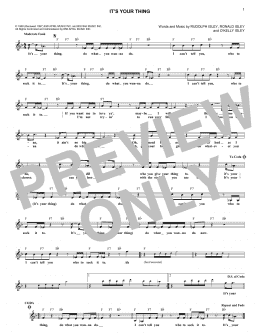 page one of It's Your Thing (Lead Sheet / Fake Book)