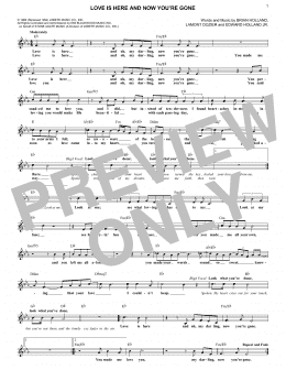 page one of Love Is Here And Now You're Gone (Lead Sheet / Fake Book)