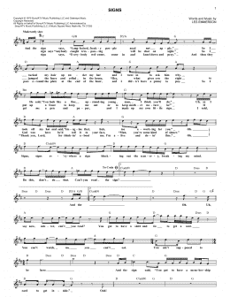 page one of Signs (Lead Sheet / Fake Book)