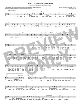 page one of Don't Let The Rain Come Down (Crooked Little Man) (Crooked Little House) (Lead Sheet / Fake Book)