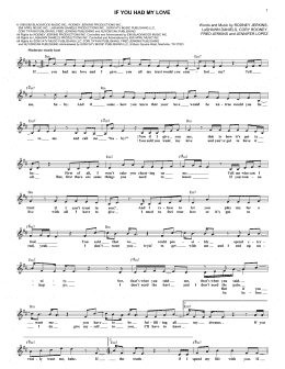 page one of If You Had My Love (Lead Sheet / Fake Book)