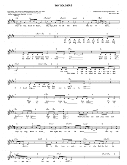 page one of Toy Soldiers (Lead Sheet / Fake Book)