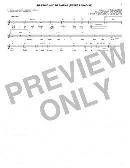 page one of Drifting And Dreaming (Sweet Paradise) (Lead Sheet / Fake Book)