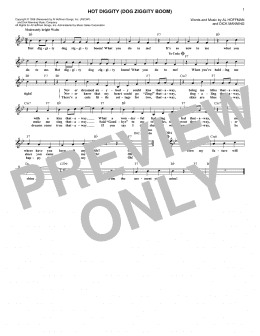 page one of Hot Diggity (Dog Ziggity Boom) (Lead Sheet / Fake Book)