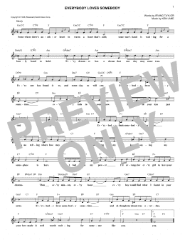 page one of Everybody Loves Somebody (Lead Sheet / Fake Book)